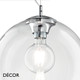 A2.  Ideal Lux - Nemo Clear, 2 Sizes 30 & 40 - Large Clear Glass & Chrome Modern Designer Pendant Globe Light - Contemporary Italian Chic for your Home & Business