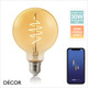 Nordlux - Smart E27 4.7W Retro Amber LED Filament Globe 95 Light Bulb, 2200K Candle Light, Dimmable - As Bright as a 30W Incandescent Bulb - Innovative, Energy Efficient & Cost Effective Lighting Nordlux - Smart E27 4.7W Retro Amber LED Filament Globe 95 Light Bulb, 2200K Candle Light, Dimmable - As Bright as a 30W Incandescent Bulb - Innovative, Energy Efficient & Cost Effective Lighting