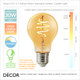Nordlux - Smart E27 4.7W Retro Amber LED Filament Standard Light Bulb, 2200K Candle Light, Dimmable - As Bright as a 30W Incandescent Bulb - Innovative, Energy Efficient & Cost Effective Lighting