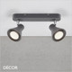 Nordlux - Eik Spot 2-Spot - Grey Modern Designer Adjustable Spotlight - Ideal for Any Contemporary Space