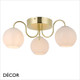 Nordlux - Franca 3 - Opal White Glass Globe & Polished Brass Ceiling Light - Modern Designer Vintage-Style - Ideal for Any Contemporary Space Nordlux - Franca 3 - Opal White Glass Globe & Polished Brass Ceiling Light - Modern Designer Vintage-Style - Ideal for Any Contemporary Space