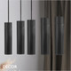 1 B Nordlux - Tilo 5-Spot - Matt Black with Black Wooden Detail Modern Designer Multiple Pendant Light - Stunning in a Kitchen, Dining Room, Living Room, Hotel, Restaurant, Bistro, Bar & Café