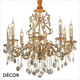 Ideal Lux - Gioconda, 8 arm - Crystal & Antiqued Gold Chandelier - Opulent Italian Style for a Dining Room, Living Room, Stairs, Hallway, Hotel & Restaurant