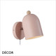 Nordlux - Gaston - Dusty Rose with a Wooden Detail Modern Designer Wall Light - Ideal as a Bedside Light, Reading Light or Task Light