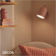 Nordlux - Gaston - Dusty Rose with a Wooden Detail Modern Designer Wall Light - Ideal as a Bedside Light, Reading Light or Task Light