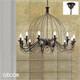Ideal Lux - Corte, 12 arm - Antique Black Russet Finish & Brass Detail, Hand-Crafted Chandelier - Italian style for a Dining Room, Living Room, Hall & Restaurant