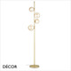 Ideal Lux - Perlage 4 - Amber Glass with Satin Brass Modern Designer Floor Lamp - A Stunning Statement Piece for Any Contemporary Space