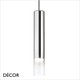 Ideal Lux - Look - Clear & Polished Chrome Modern Designer Cylindrical Pendant Light - Industrial Italian Design for a Kitchen, Dining Room, Restaurant, Bistro & Cafe
