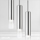 Ideal Lux - Look - Clear & Polished Chrome Modern Designer Cylindrical Pendant Light - Industrial Italian Design for a Kitchen, Dining Room, Restaurant, Bistro & Cafe