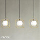 Ideal Lux - Lingotto 3 Single - Matt White Glass & Matt Brass Modern Designer Globe Multiple Pendant Light - Ideal for your Kitchen Island, Kitchen, Living Room, Hotel, Restaurant & Bistro
