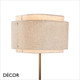 Nordlux - Takai - Beige Flax Linen Shade with a Burnished Brass Base Modern Designer Floor Lamp - Luxury Danish Hotel Chic for any Contemporary Space. DFTP