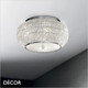 1A1 Ideal Lux - Pasha, 6, 10 & 14 - Cut Crystal & Chrome Modern Designer Beaded Ceiling Light - Contemporary Italian Style for a Dining Room, Living Room, Hallway, Hotel & Restaurant