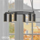 Nordlux - Vico Chandelier - Black Fluted Modern Designer Multiple Pendant Light - Minimalist Danish Design for any Contemporary Space
