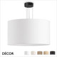 Ideal Lux - Set Up 70 - Matt Black Pendant Light Fitting with a Choice of 70cm Shades in Dove Grey, Wood, Black, White or Beige - Stylish Italian Chic for a  Kitchen, Dining Room, Reception Room, Hotel or Restaurant