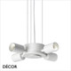 Ideal Lux - Set Up 70 - Matt White Pendant Light Fitting with a Choice of 70cm Shades in Dove Grey, Wood, Black, White or Beige - Stylish Italian Chic for a  Kitchen, Dining Room, Reception Room, Hotel or Restaurant