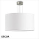 Ideal Lux - Set Up 70 - Satin Nickel Pendant Light Fitting with a Choice of 70cm Shades in Dove Grey, Wood, Black, White or Beige - Stylish Italian Chic for a  Kitchen, Dining Room, Reception Room, Hotel or Restaurant