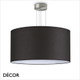 Ideal Lux - Set Up 70 - Satin Nickel Pendant Light Fitting with a Choice of 70cm Shades in Dove Grey, Wood, Black, White or Beige - Stylish Italian Chic for a  Kitchen, Dining Room, Reception Room, Hotel or Restaurant