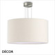 Ideal Lux - Set Up 70 - Satin Nickel Pendant Light Fitting with a Choice of 70cm Shades in Dove Grey, Wood, Black, White or Beige - Stylish Italian Chic for a  Kitchen, Dining Room, Reception Room, Hotel or Restaurant