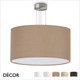 Ideal Lux - Set Up 70 - Satin Nickel Pendant Light Fitting with a Choice of 70cm Shades in Dove Grey, Wood, Black, White or Beige - Stylish Italian Chic for a  Kitchen, Dining Room, Reception Room, Hotel or Restaurant