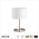 Ideal Lux - Set Up, 2 Sizes - Silver Nickel Table Lamp Base with Cylindrical Shades in Wood, Dove Grey, Black, White or Beige - Stylish Italian Chic for a  Bedroom, Reception Room, Hotel or Restaurant Ideal Lux - Set Up, 2 Sizes - Silver Nickel Table Lamp Base with Cylindrical Shades in Wood, Dove Grey, Black, White or Beige - Stylish Italian Chic for a  Bedroom, Reception Room, Hotel or Restaurant