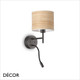 Ideal Lux - Set Up - Matt Black Wall Lamp Base with LED Reading Lamp, a USB Charging Port and a Choice Cylindrical Shades in 2 Sizes in Black, White or Beige - Stylish Italian Chic for a Bedroom, Guest Room or Hotel