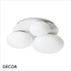 Ideal Lux - Ninfea 3 - White Etched Glass & Matt White Modern Designer Ceiling Light - Contemporary Italian Chic for a Dining Room, Living Room, Hallway, Hotel & Restaurant