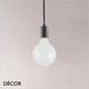 Ideal Lux - It - Black Modern Designer Socket-Cover Pendant Light - Large Globe Bulb Included - Minimalist Industrial Italian Design for any Contemporary Space Ideal Lux - It - Black Modern Designer Socket-Cover Pendant Light - Large Globe Bulb Included - Minimalist Industrial Italian Design for any Contemporary Space