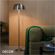 Nordlux - Cera - Brushed Steel Modern Designer Floor Lamp - Stylish Danish Design for a Living Room, Study, Reception or Bedroom