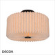 Nordlux - Vivienne - Pleated Fabric Shade & Black Modern Designer Flush-Fitting Ceiling Light - Stylish Danish Design for any Contemporary Space