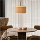 Nordlux - Takai 30 - Beige Flax Linen Shade & Burnished Brass Modern Designer Pendant Light - Luxury Danish Hotel Chic for any Contemporary Space. DFTP