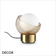 Ideal Lux - Bloom - Clear Amber Outer-Glass with a White Globe Diffuser Modern Designer Table Lamp - Italian Chic for a Living Room, Reception or Bedroom