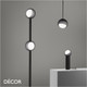 Ideal Lux - Bloom - Satin Grey Outer-Glass with a White Globe Diffuser Modern Designer Floor Lamp - Italian Chic for a Living Room, Reception or Bedroom