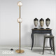 Ideal Lux - Bloom - Clear Amber Outer-Glass with a White Globe Diffuser Modern Designer Floor Lamp - Italian Chic for a Living Room, Reception or Bedroom