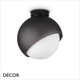 1 A Ideal Lux - Bloom 22 & 30 - Satin Grey Outer-Glass with a White Globe Diffuser Modern Designer Flush-Fitting Ceiling Light - A Stylish Design Piece for your Dining Room, Hallway, Stairwell, Kitchen, Restaurant, Bistro or Hotel Foyer