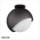 1 A Ideal Lux - Bloom 22 & 30 - Satin Grey Outer-Glass with a White Globe Diffuser Modern Designer Flush-Fitting Ceiling Light - A Stylish Design Piece for your Dining Room, Hallway, Stairwell, Kitchen, Restaurant, Bistro or Hotel Foyer