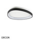 Ideal Lux - Gemini 42, 61 & 81 - Matt Black Modern Designer Flush-Fitting LED Ceiling Light, 3 Sizes - Minimalism for a Kitchen, Dining Room, Office, Boardroom, Laboratory, Shop, Café or Bistro