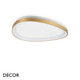 Ideal Lux - Gemini 42, 61 & 81 - Brushed Brass Modern Designer Flush-Fitting LED Ceiling Light, 3 Sizes - Minimalism for a Kitchen, Dining Room, Office, Boardroom, Laboratory, Shop, Café or Bistro