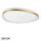 Ideal Lux - Gemini 42, 61 & 81 - Brushed Brass Modern Designer Flush-Fitting LED Ceiling Light, 3 Sizes - Minimalism for a Kitchen, Dining Room, Office, Boardroom, Laboratory, Shop, Café or Bistro