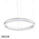1 A Ideal Lux - Crown 40, 60 & 80 - Matt White with a Cut Crystal Effect Diffuser Modern Designer LED Suspension Light, 2 Sizes - Stylish Italian Design for a Dining Room, Boardroom, Hotel, Café or Bistro