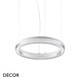 1 A Ideal Lux - Crown 40, 60 & 80 - Matt White with a Cut Crystal Effect Diffuser Modern Designer LED Suspension Light, 2 Sizes - Stylish Italian Design for a Dining Room, Boardroom, Hotel, Café or Bistro