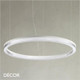 1 A Ideal Lux - Crown 40, 60 & 80 - Matt White with a Cut Crystal Effect Diffuser Modern Designer LED Suspension Light, 2 Sizes - Stylish Italian Design for a Dining Room, Boardroom, Hotel, Café or Bistro