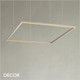 Ideal Lux - Oracle Slim 50, 70, 90, Square - Brass Modern Designer LED Suspension Light - Minimalism for a Kitchen, Dining Room, Office, Boardroom, Laboratory, Shop, Café or Bistro