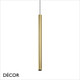 Ideal Lux - Look - 25, 40, 70 & 100 - Brushed Brass Designer Cylindrical Pendant Light - 4cm and 6cm Diametre - Chic Italian Design - Ideal for any Modern Space