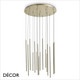 Ideal Lux - Look Drop 40, 50 & 65 - Brushed Brass Multiple Pendant Light with 8, 12 or 16 LEDs - Chic Italian Design - Ideal for any Modern Space