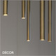 Ideal Lux - Look Drop 40, 50 & 65 - Brushed Brass Multiple Pendant Light with 8, 12 or 16 LEDs - Chic Italian Design - Ideal for any Modern Space