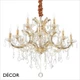 Ideal Lux - Napoleon, 12 arm - Clear Crystal & Gold Chandelier - Luxurious Italian Design for a Dining Room, Living Room, Stairs, Hallway, Hotel & Restaurant