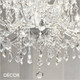 Ideal Lux - Napoleon, 18 arm - Clear Crystal & Chrome Chandelier - Luxurious Italian Design for a Dining Room, Living Room, Stairs, Hallway, Hotel & Restaurant