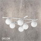 Ideal Lux - Atlas 62 & 80 - Etched White Glass Globes & Matt White Designer Globe Suspension Light with Adjustable Arms - Ideal for any Modern Space