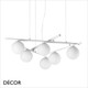 Ideal Lux - Atlas 62 & 80 - Etched White Glass Globes & Matt White Designer Globe Suspension Light with Adjustable Arms - Ideal for any Modern Space