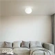 Ideal Lux - Cotton, 2 Sizes: 30 & 40 - White Etched Glass & White Metal Modern Designer Globe Flush-Fitting Ceiling Light - Minimalist Chic for your Home & Business